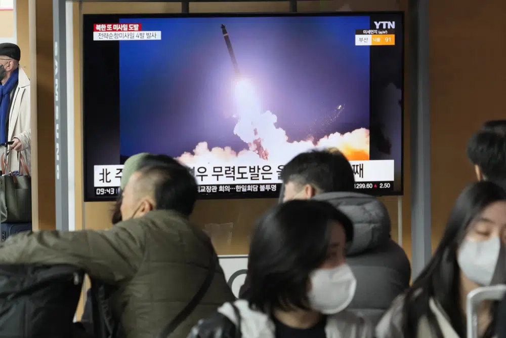 North Korea missile launch during a news program