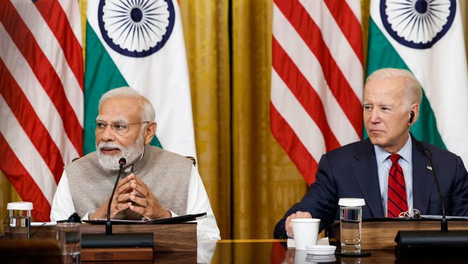 Modi visited US and had a joint press conference with Biden